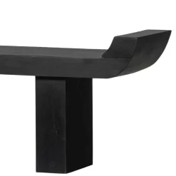 Wohnen Japandi Wohnraumbank in Schwarz - Belafoma