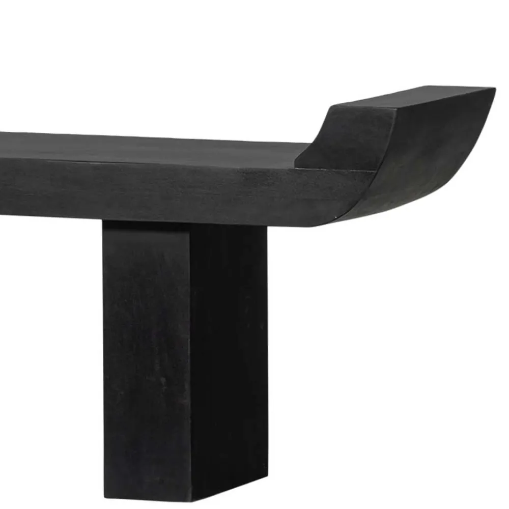 Wohnen Japandi Wohnraumbank in Schwarz - Belafoma