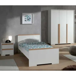 Wohnen Weiße Möbel|Jugendzimmer Komplett*Jugend Schlafzimmer Möbel in Weiß - Eldrus (dreiteilig)