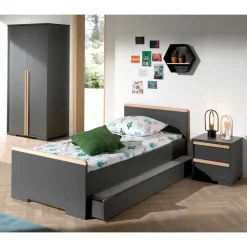 Wohnen Jugendzimmer Komplett*Jugendbett Anlage & Schrank - Navlius (dreiteilig)