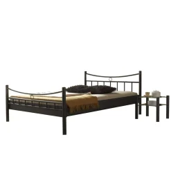 Wohnen Jugendbetten*Jugendbett Lioberta aus schwarzem Metall (zweiteilig)