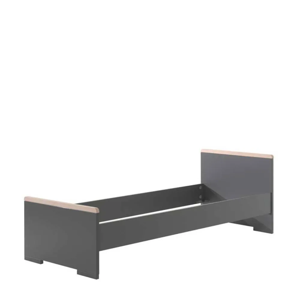 Wohnen Jugendbetten*Jugendbett mit Nachtkommode in Grau - Navlius (zweiteilig)