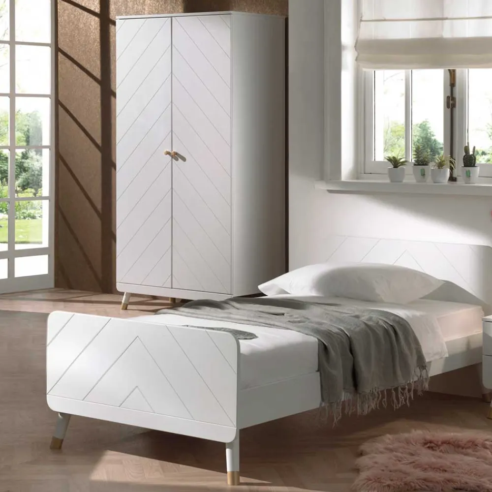 Wohnen Kindermöbel|Schlafzimmer Komplett*Jugendmöbel in Weiß - Zimventa (vierteilig)