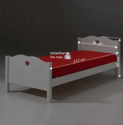 Kinder Wohnen Jugendzimmer Kinderzimmer Bett Grandory in Weiß