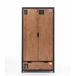 Wohnen Kinderkleiderschränke|Kindermöbel*Jugendzimmer Kleiderschrank Krefos in Braun Schwarz