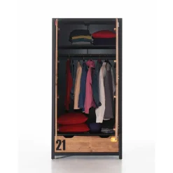 Wohnen Kinderkleiderschränke|Kindermöbel*Jugendzimmer Kleiderschrank Krefos in Braun Schwarz