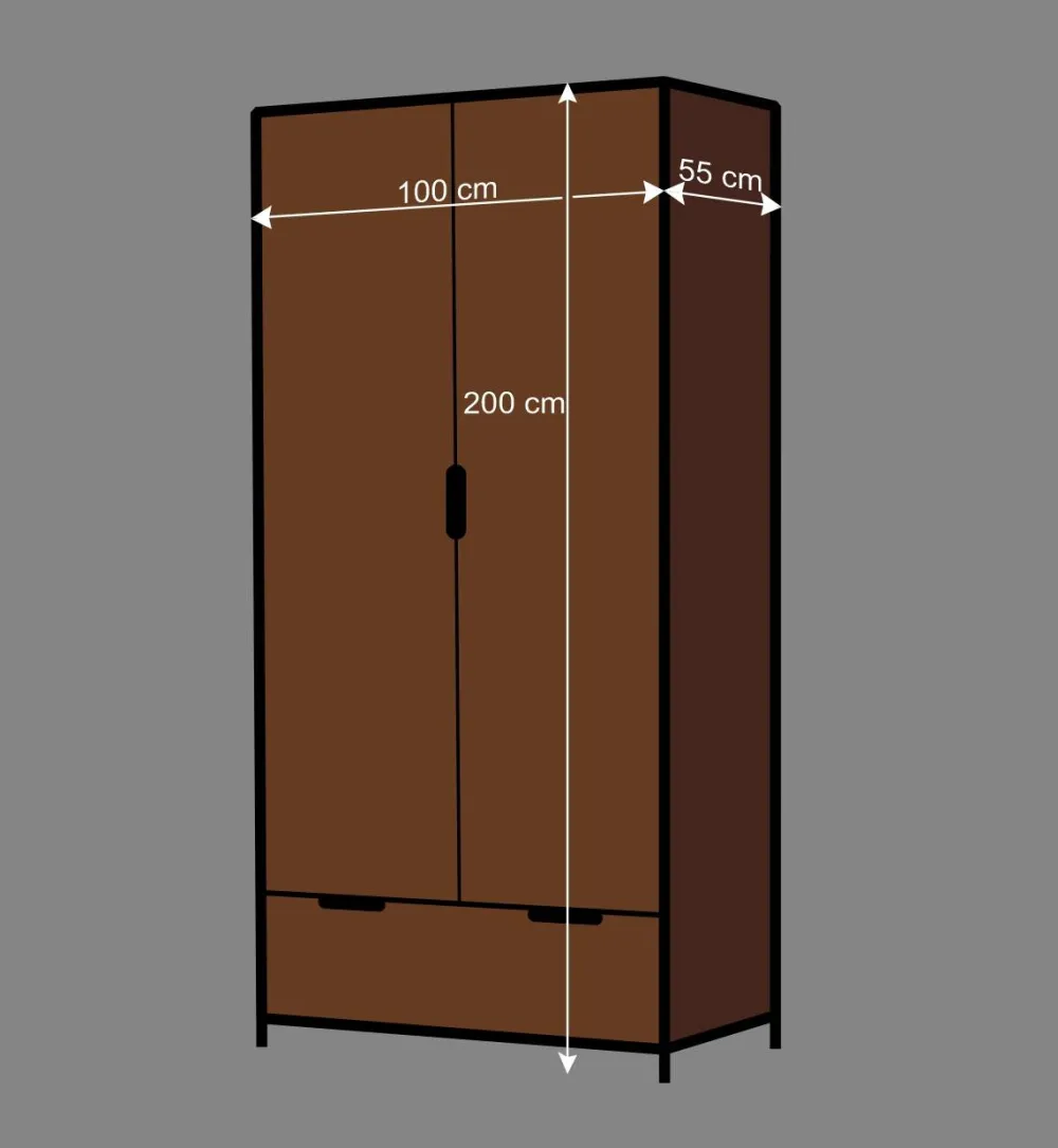 Wohnen Kinderkleiderschränke|Kindermöbel*Jugendzimmer Kleiderschrank Krefos in Braun Schwarz