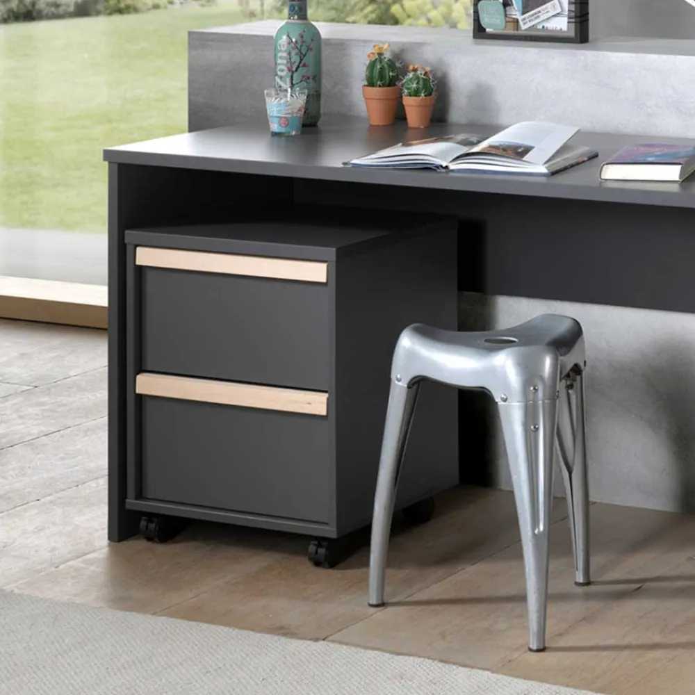 Wohnen Graue Möbel|Jugendzimmer Komplett*Jugendzimmer Komplett in Anthrazit - Navlius I (fünfteilig)