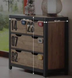 Wohnen Jugendzimmer Komplett*Jugendzimmermöbel Set Krefos aus Kiefer (vierteilig)