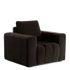 Wohnen Kantiger Polstersessel in Dunkelbraun - Ladwica