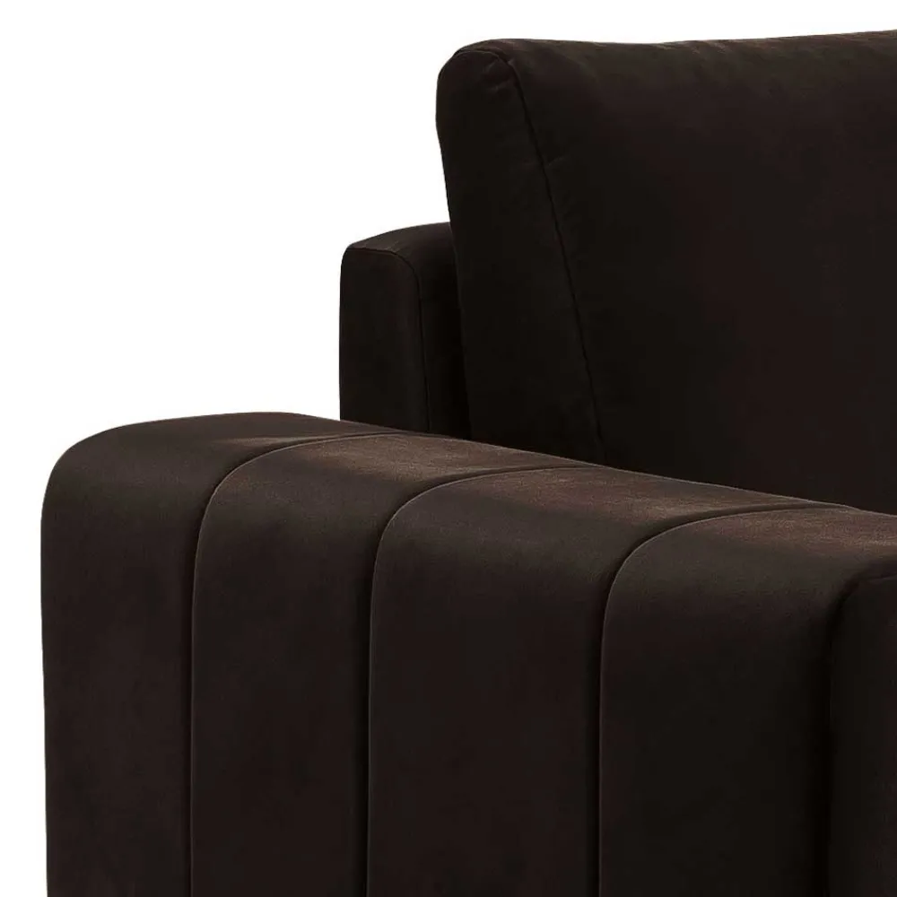 Wohnen Kantiger Polstersessel in Dunkelbraun - Ladwica