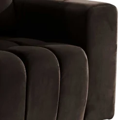 Wohnen Kantiger Polstersessel in Dunkelbraun - Ladwica