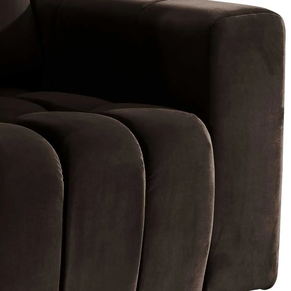 Wohnen Kantiger Polstersessel in Dunkelbraun - Ladwica