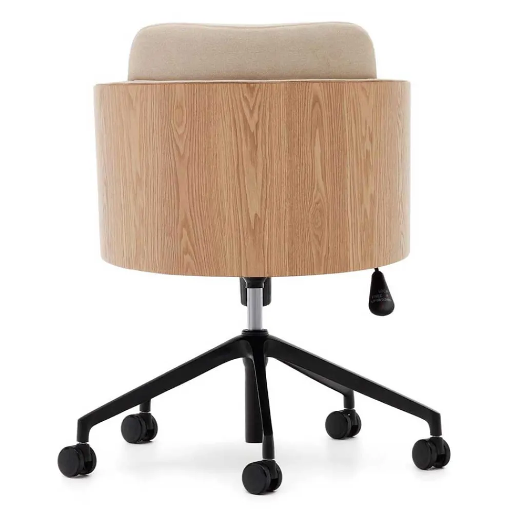 Wohnen Kantiger Schreibtischsessel in Beige Chenille - Vinzenzo