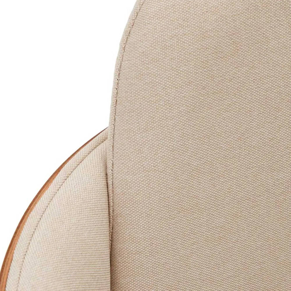 Wohnen Kantiger Schreibtischsessel in Beige Chenille - Vinzenzo