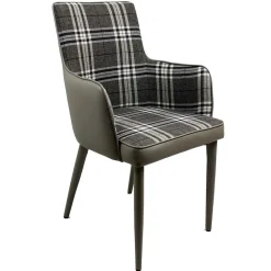 Wohnen Karierter Esszimmerstuhl im Retro Stil - Gondama (2er Set)