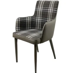 Wohnen Karierter Esszimmerstuhl im Retro Stil - Gondama (2er Set)