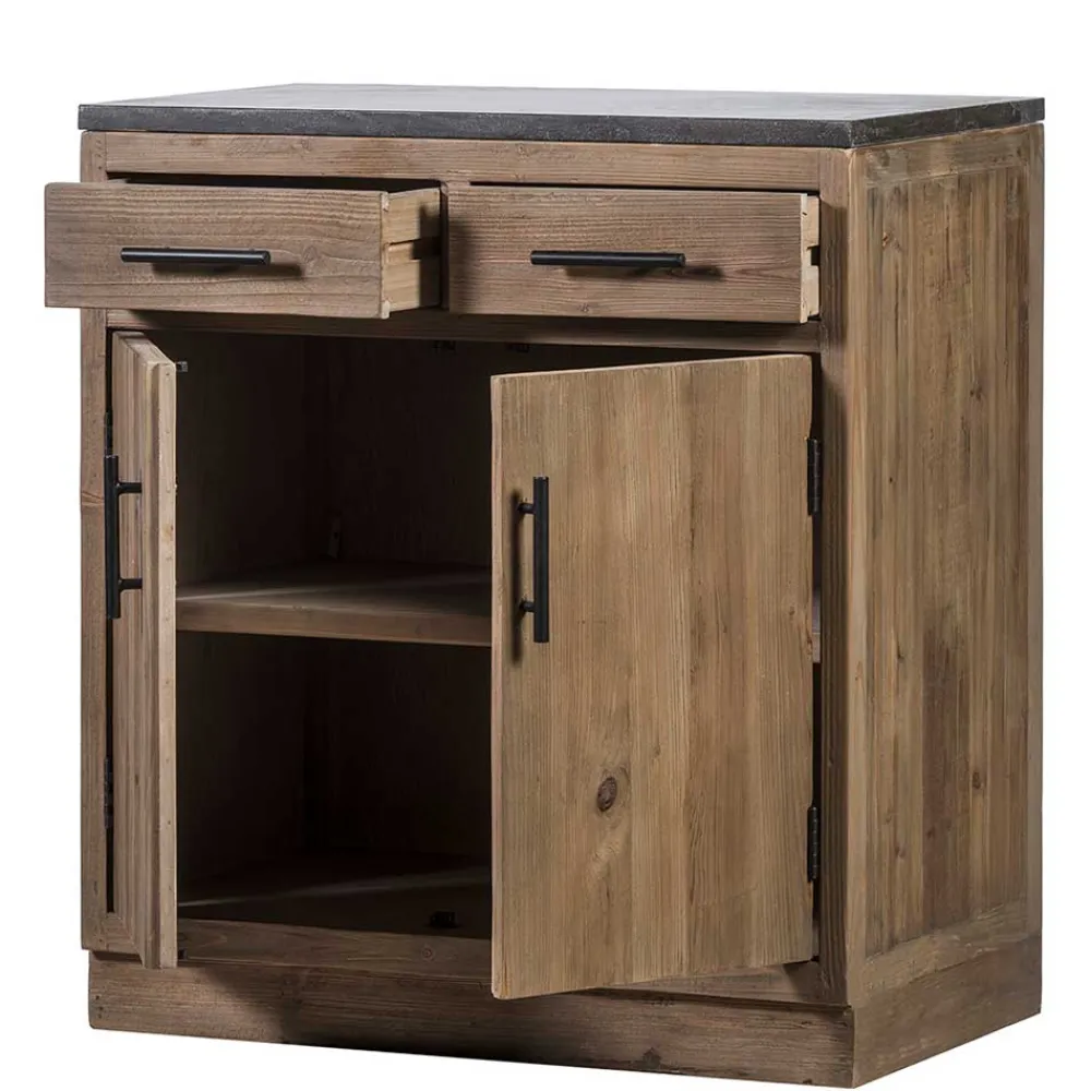 Wohnen Vintage Möbel*Küche Unterschrank mit Stein Arbeitsplatte - Macsena