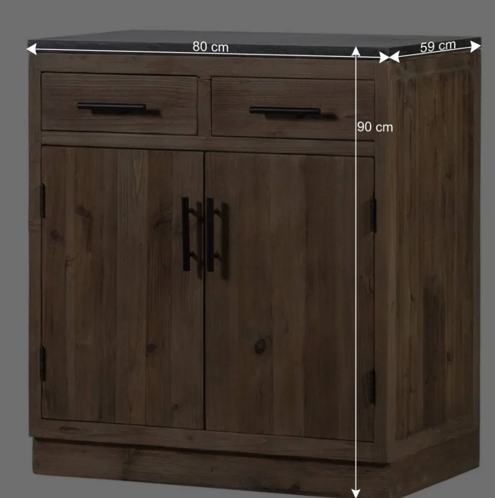 Wohnen Vintage Möbel*Küche Unterschrank mit Stein Arbeitsplatte - Macsena