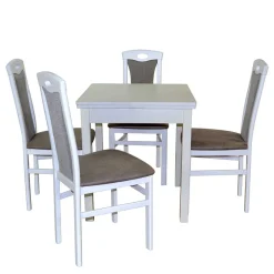 Wohnen Sitzgruppe|Küchen-Essgruppen*Küchen Essgruppe in Weiß - Erobica (fünfteilig)