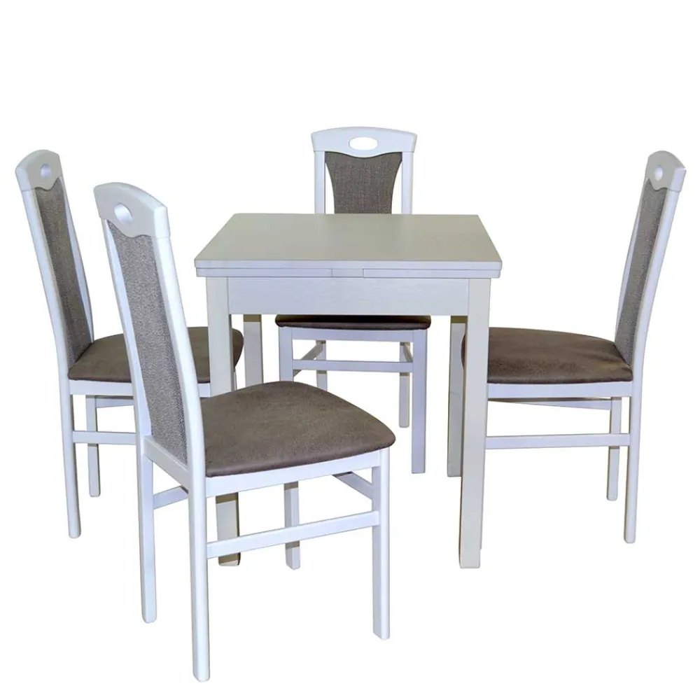 Wohnen Sitzgruppe|Küchen-Essgruppen*Küchen Essgruppe in Weiß - Erobica (fünfteilig)