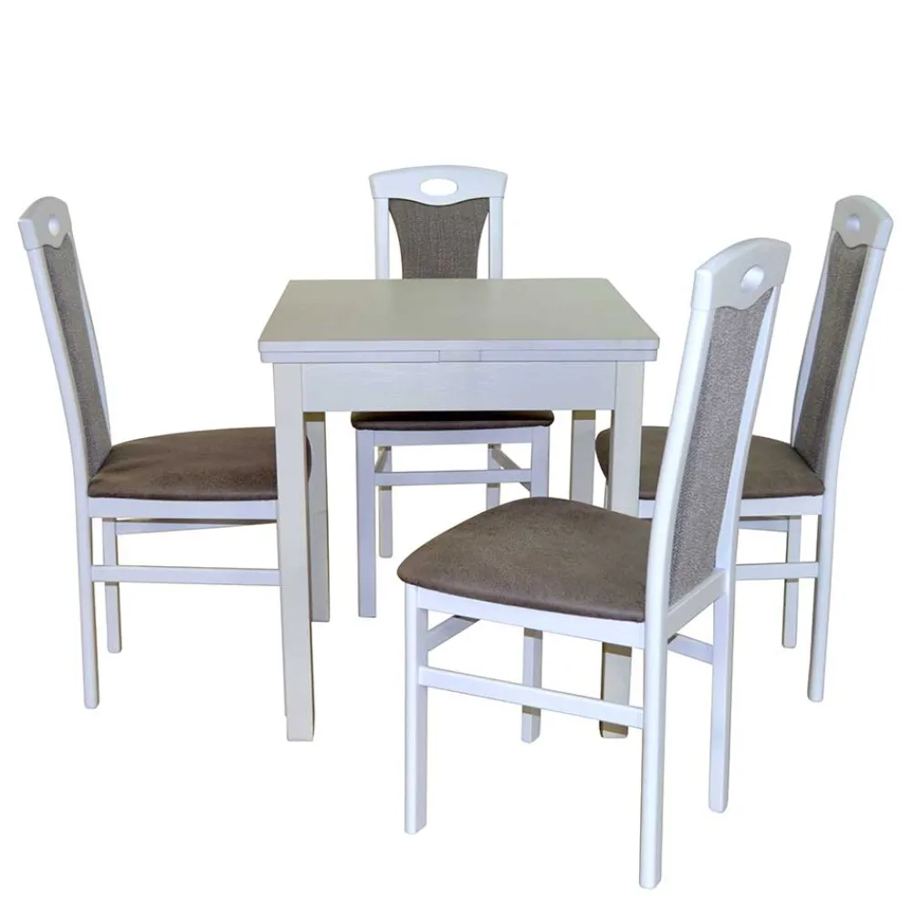 Wohnen Sitzgruppe|Küchen-Essgruppen*Küchen Essgruppe in Weiß - Erobica (fünfteilig)