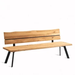 Wohnen Küchenbank mit Rückenlehne aus Wildeiche - Piton