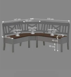 Wohnen Braune Möbel*Kücheneckbank Barlad mit Truhe