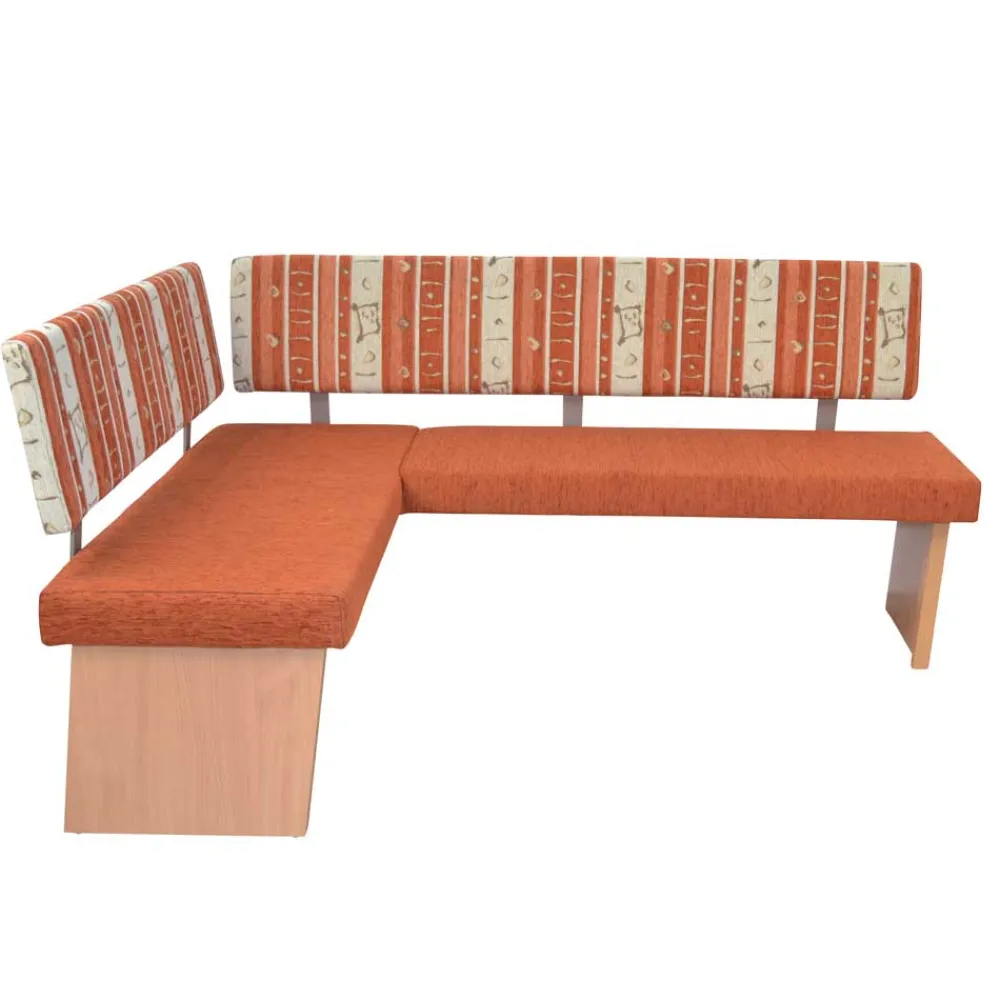 Wohnen Küchenbänke|Esszimmerbänke*Küchen-Eckbank in Orange und Buche Natur - Nenya