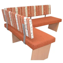 Wohnen Küchenbänke|Esszimmerbänke*Küchen-Eckbank in Orange und Buche Natur - Nenya