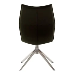 Wohnen Küchenstuhl aus Leder und Edelstahl - Simael (2er Set)