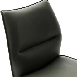 Wohnen Küchenstuhl aus Leder und Edelstahl - Simael (2er Set)