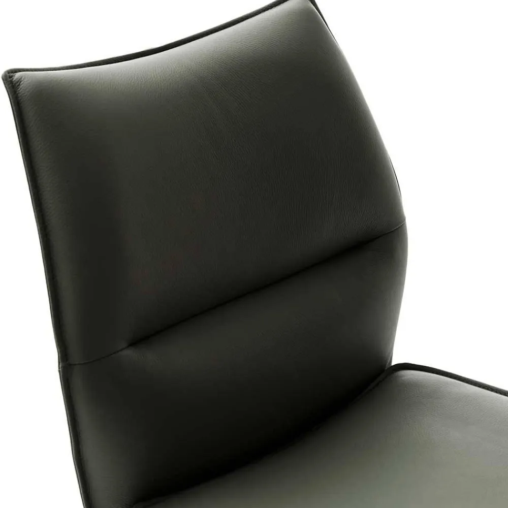 Wohnen Küchenstuhl aus Leder und Edelstahl - Simael (2er Set)