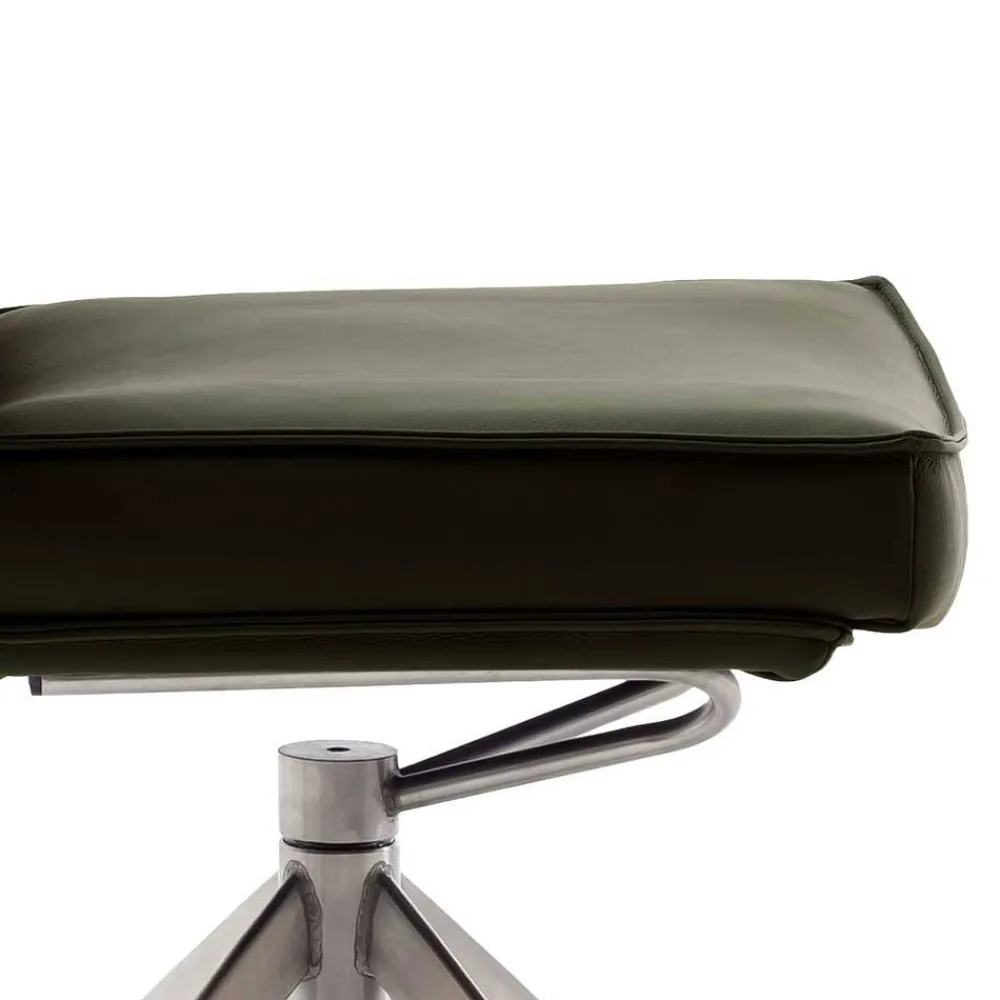 Wohnen Küchenstuhl aus Leder und Edelstahl - Simael (2er Set)