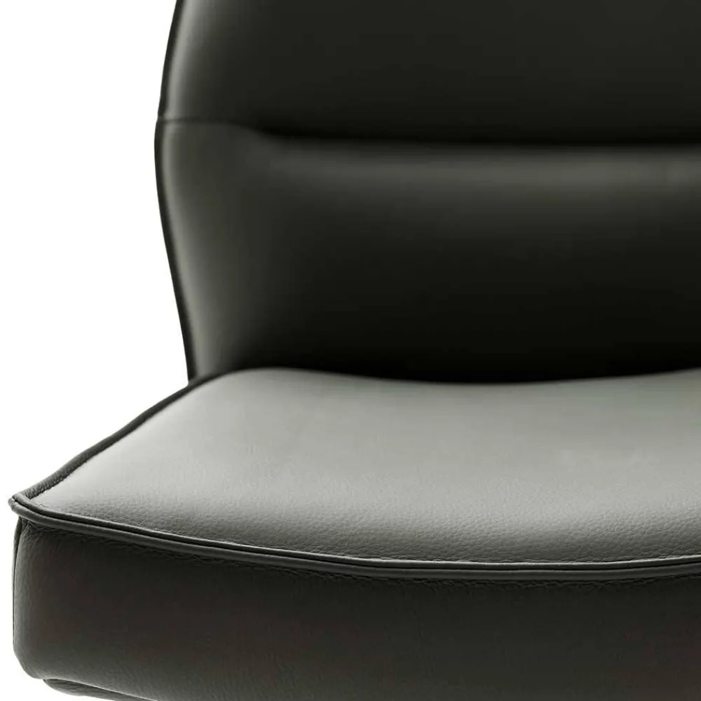 Wohnen Küchenstuhl aus Leder und Edelstahl - Simael (2er Set)