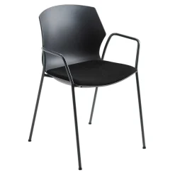 Wohnen Küchenstuhl mit Armlehnen in Schwarz - Hilary