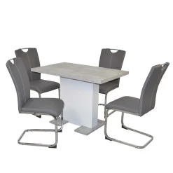 Wohnen Küchen-Essgruppen|Esszimmer Komplett*Küchentisch & Swingstühle Kombination - Abigail (fünfteilig)