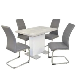 Wohnen Küchen-Essgruppen|Esszimmer Komplett*Küchentisch Gruppe mit Schwingstühlen - Inga (fünfteilig)