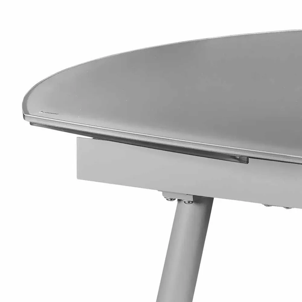 Wohnen Designermöbel*Küchentisch Sectian aus Glas Grau