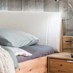 Wohnen Kernbuche Bett & Nachtkommoden - Krofun (dreiteilig)