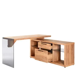 Wohnen Kernbuche Design Schreibtisch mit Regal Anbau - Manaus