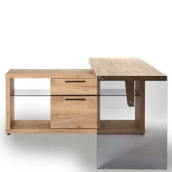 Wohnen Kernbuche Design Schreibtisch mit Regal Anbau - Manaus