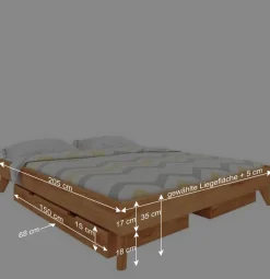Wohnen Betten|Betten*Kernbuche Holzbett ohne Kopfteil - Junola V