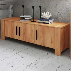 Wohnen Kernbuche Lowboard Mosniak mit 3 Türen