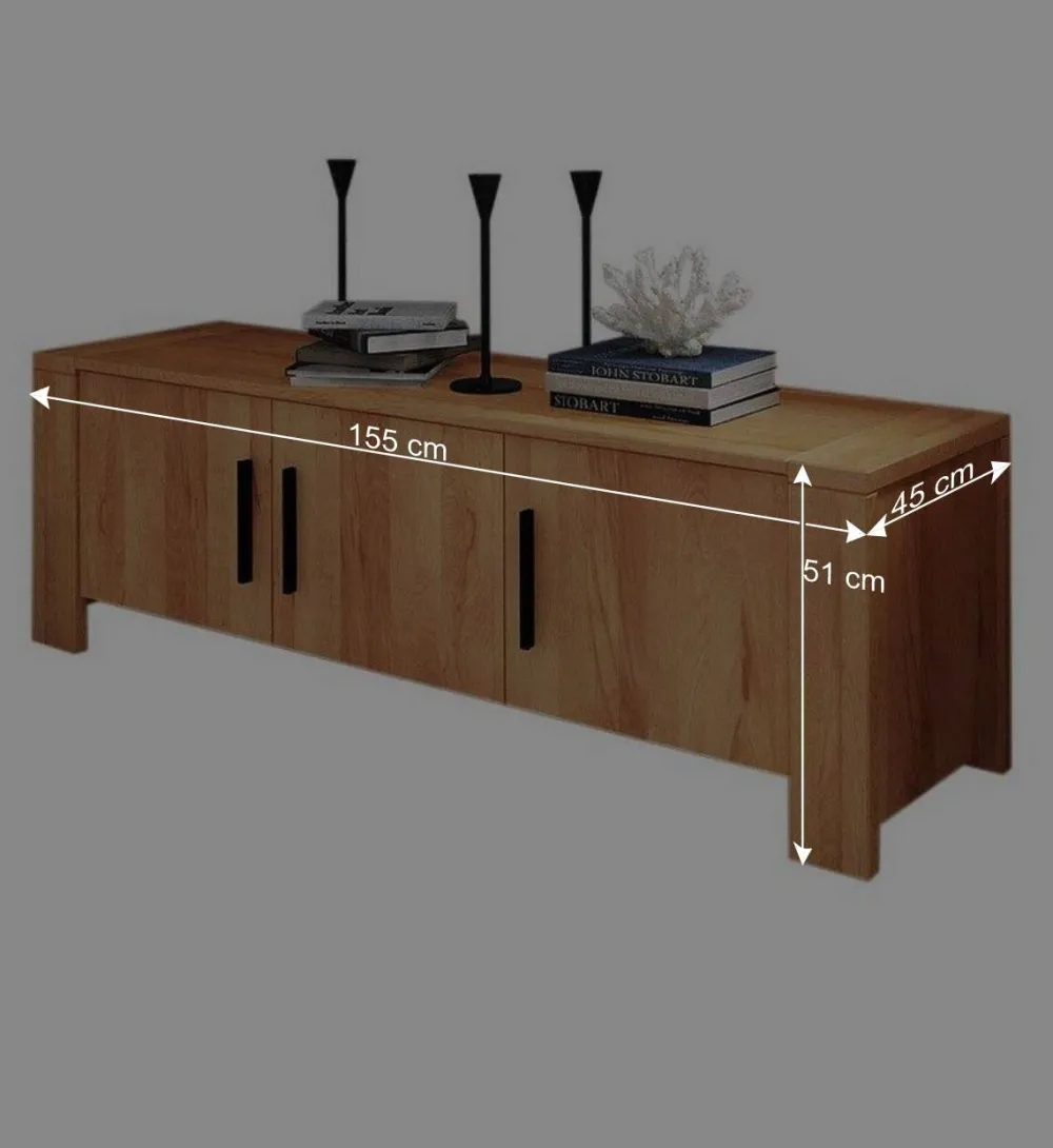 Wohnen Kernbuche Lowboard Mosniak mit 3 Türen