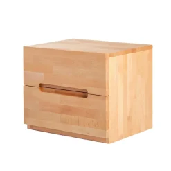 Wohnen Kernbuche Nachtkommode Leoda mit 2 Soft Close Schubladen