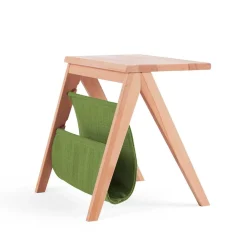 Wohnen Kernbuche Nachttisch Rivaso mit Stofftasche in Grün