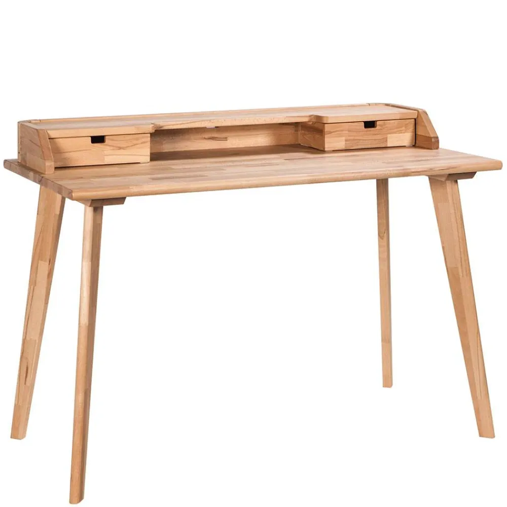Wohnen Kernbuche Schreibtisch mit Aufsatz - Lora