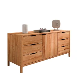 Wohnen Kernbuche Sideboard mit sechs Schubladen - Lana