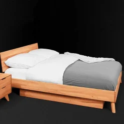 Wohnen Jugendbetten*Kernbuche Single Bett mit Bettkasten - Junola